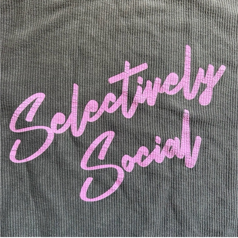 LuluSimon Studio Sweatshirt with Pink 'Selectively Social' Print
